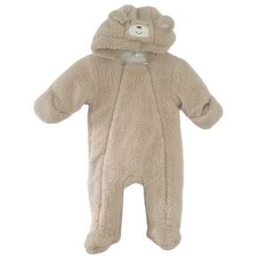 Little Me Baby Bunting One Piece Winter Suit Size 6-9 Month Sherpa Bear Boy Girl